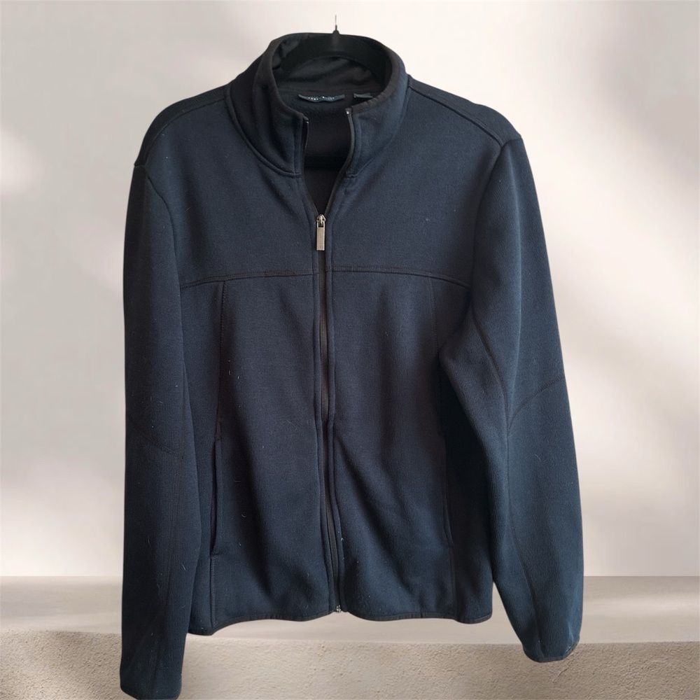 Perry Ellis Men's Dark Blue Zip-Up Sweater